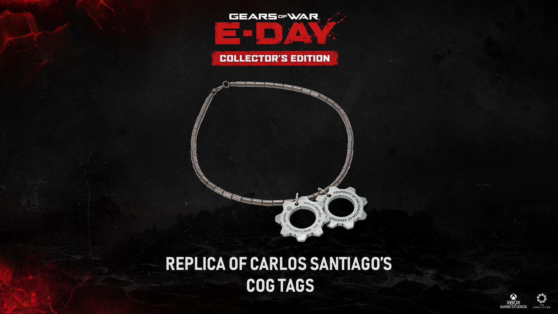 Gears of War E-Day Collector's Edition replica Carlos Santiago COG tags
