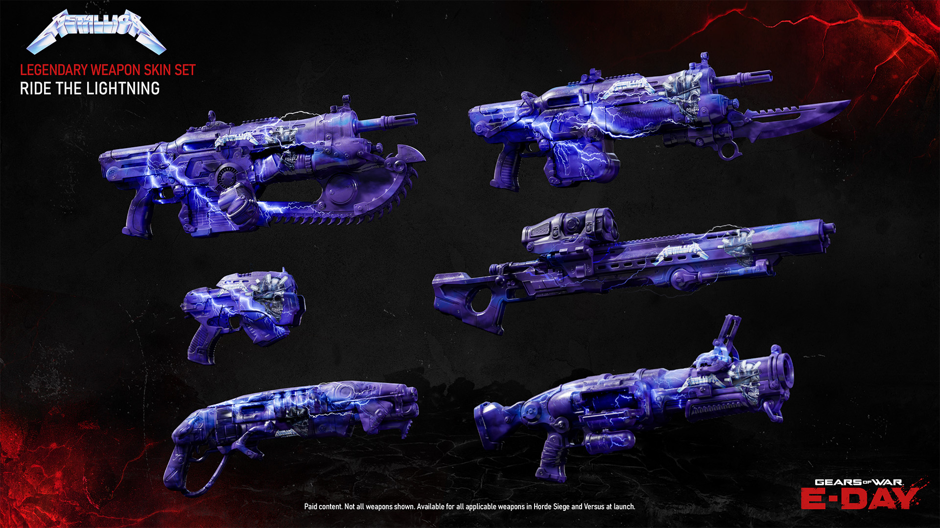 Metallica-themed weapon skin set in Gears of War E-Day